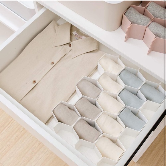 Poeland 8-Pack DIY Honeycomb Drawer Divider Organizers - White - Picture 1 of 7